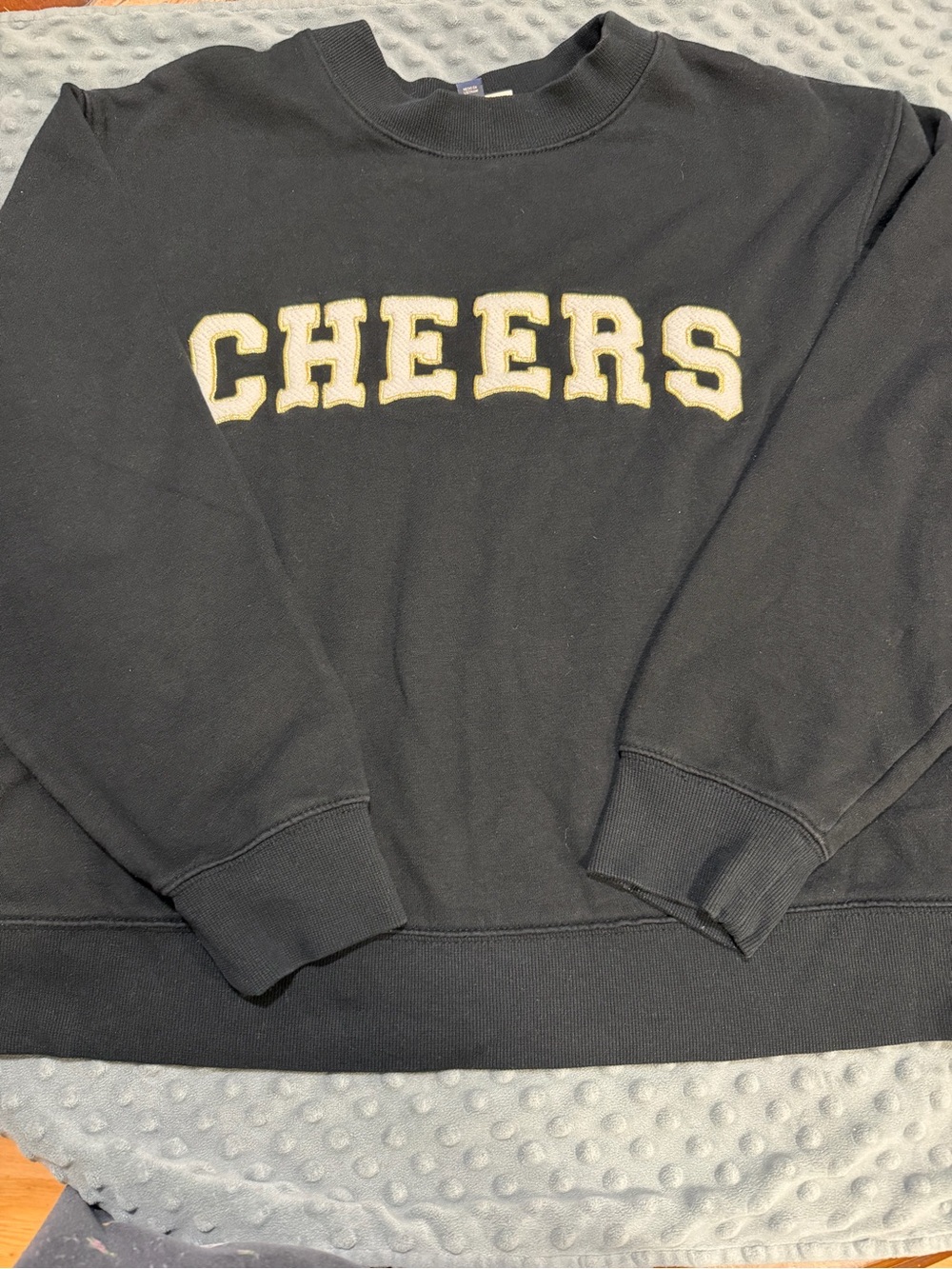 Universal Thread Black Sweatshirt with Gold CHEERS Applique